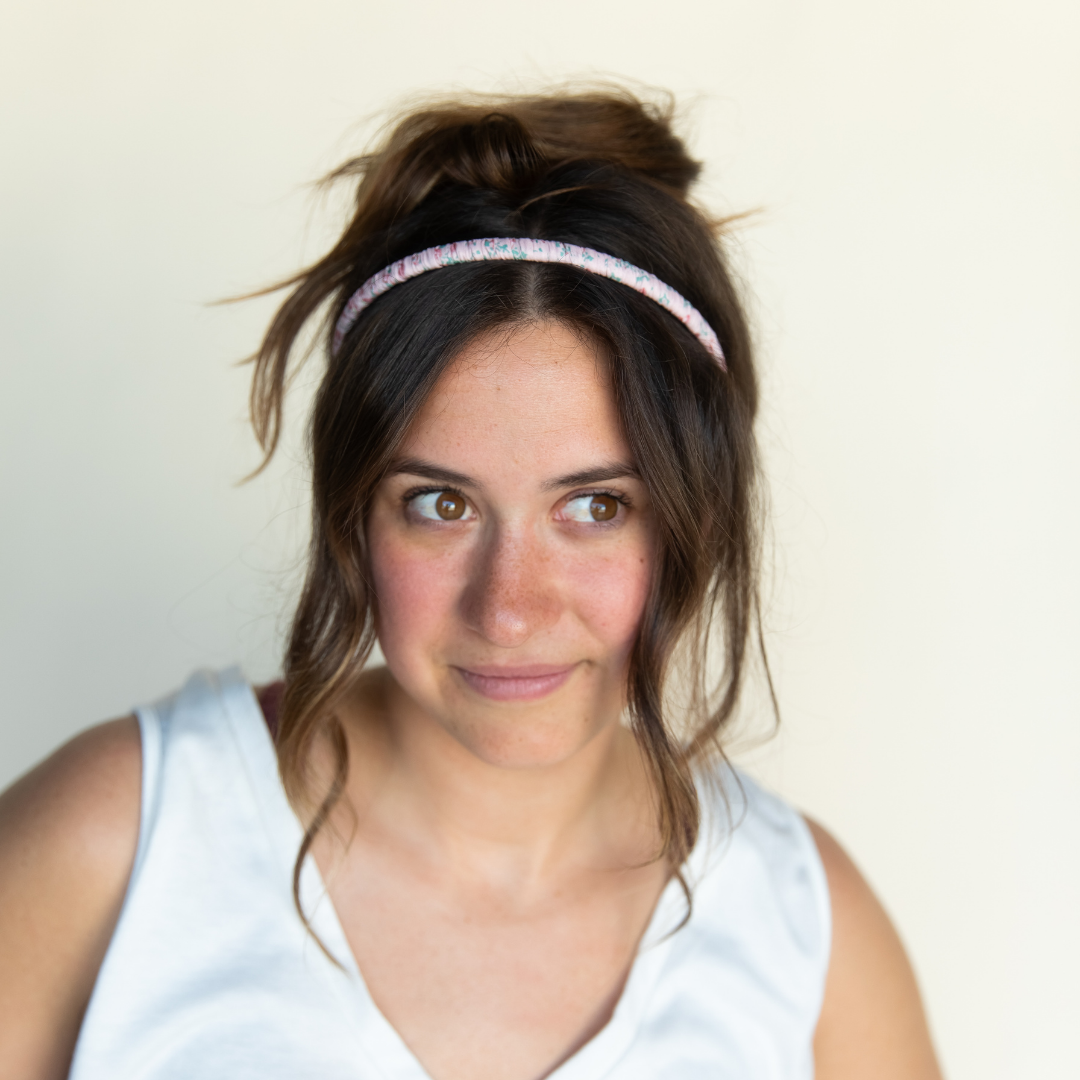 Thin Floral Headband - Pink {{variant_option_1}} {{variant_option_2}}