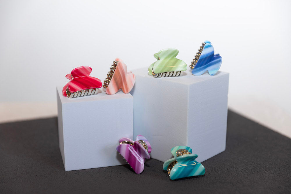 Mini Claw Clip Set - Neon Stripes {{variant_option_1}} {{variant_option_2}}