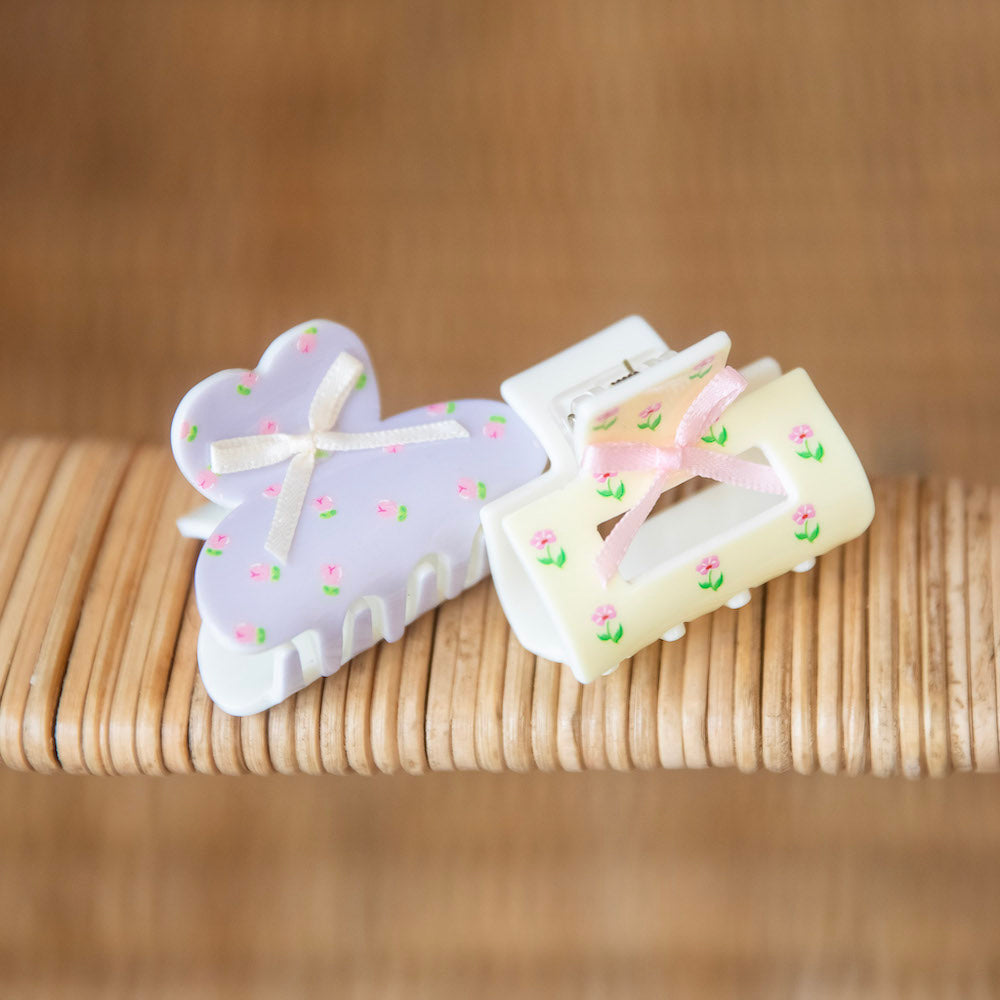 Medium Claw Clip Set - Flower + Heart {{variant_option_1}} {{variant_option_2}}