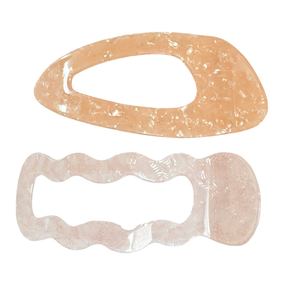 Abstract Hair Claw Clip - Pink + Orange