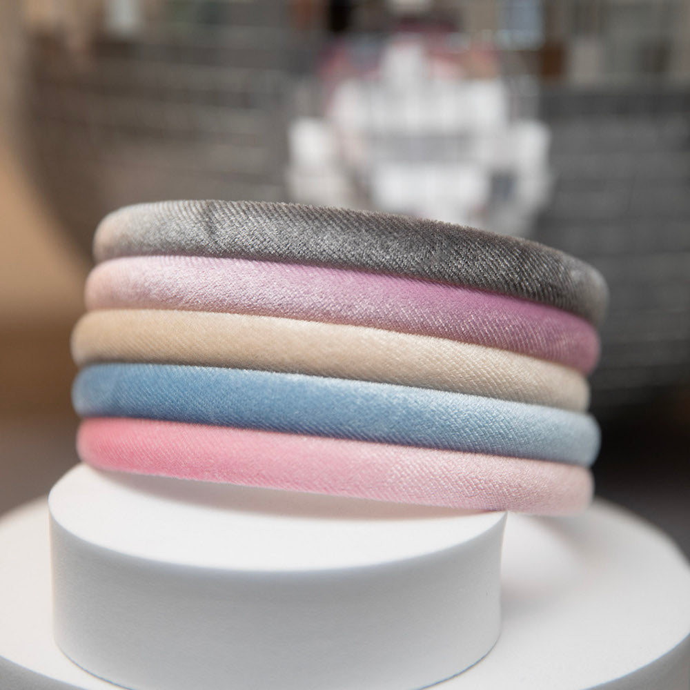 Classic Thin Padded Headband Set - Tan + Purple + Grey {{variant_option_1}} {{variant_option_2}}