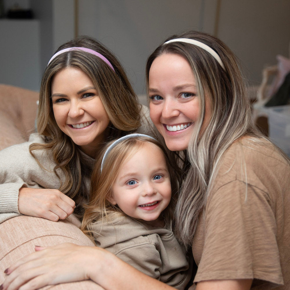 Classic Thin Padded Headband Set - Tan + Purple + Grey {{variant_option_1}} {{variant_option_2}}