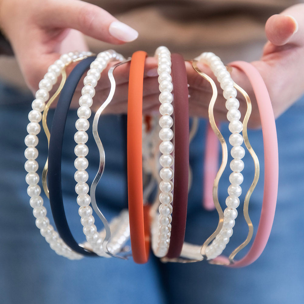 Headband Set - Red + Pearl + Gold {{variant_option_1}} {{variant_option_2}}