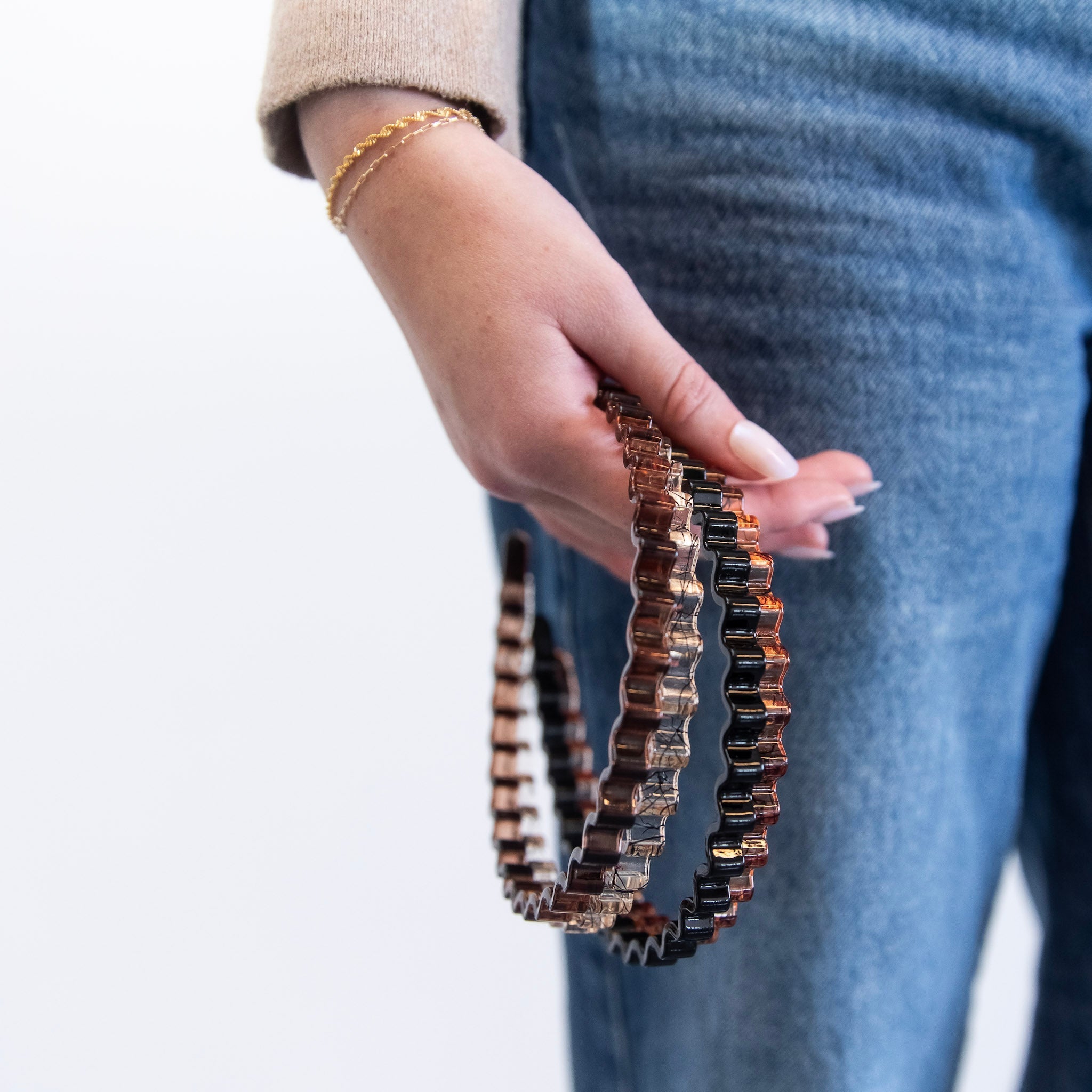 Thin Wavy Headband Set - Brown Shades {{variant_option_1}} {{variant_option_2}}