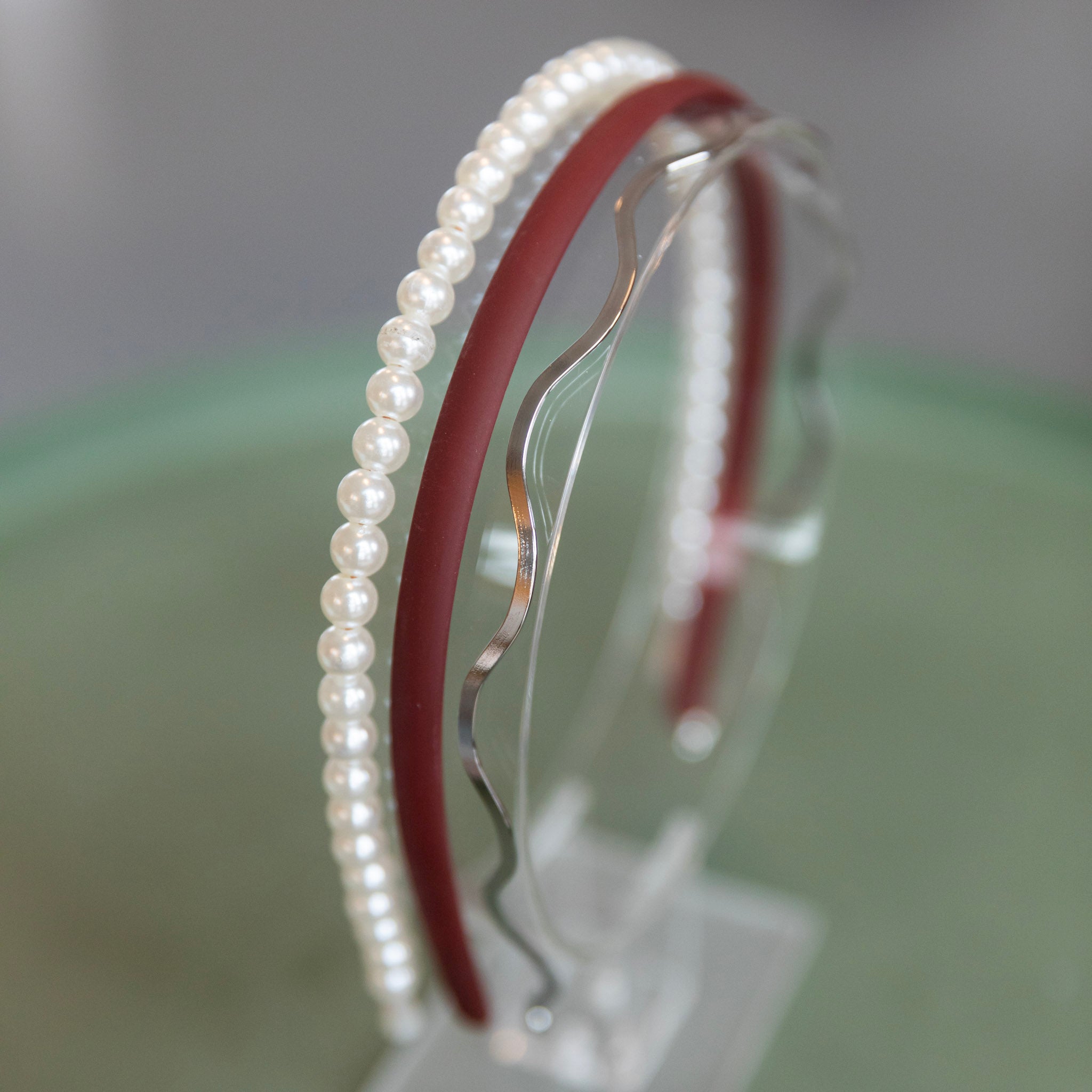 Headband Set - Red + Pearl + Gold {{variant_option_1}} {{variant_option_2}}