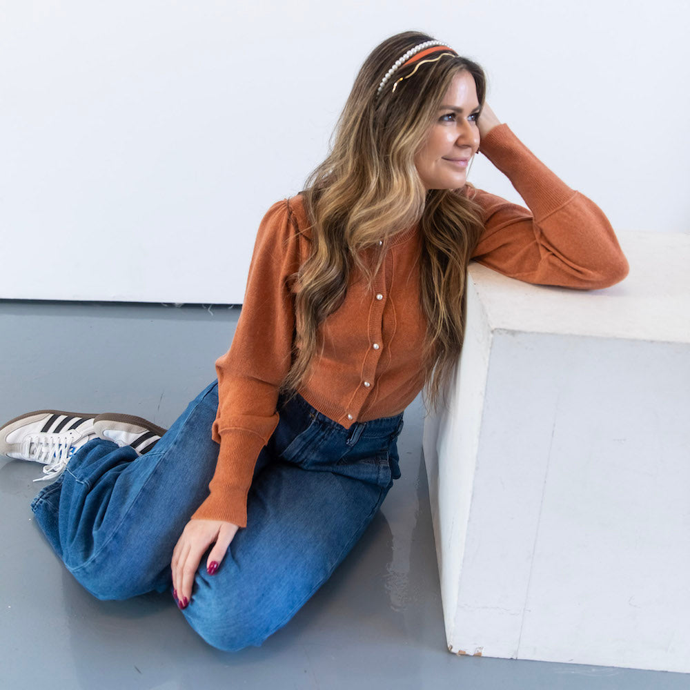 Headband Set - Orange + Pearl + Silver {{variant_option_1}} {{variant_option_2}}