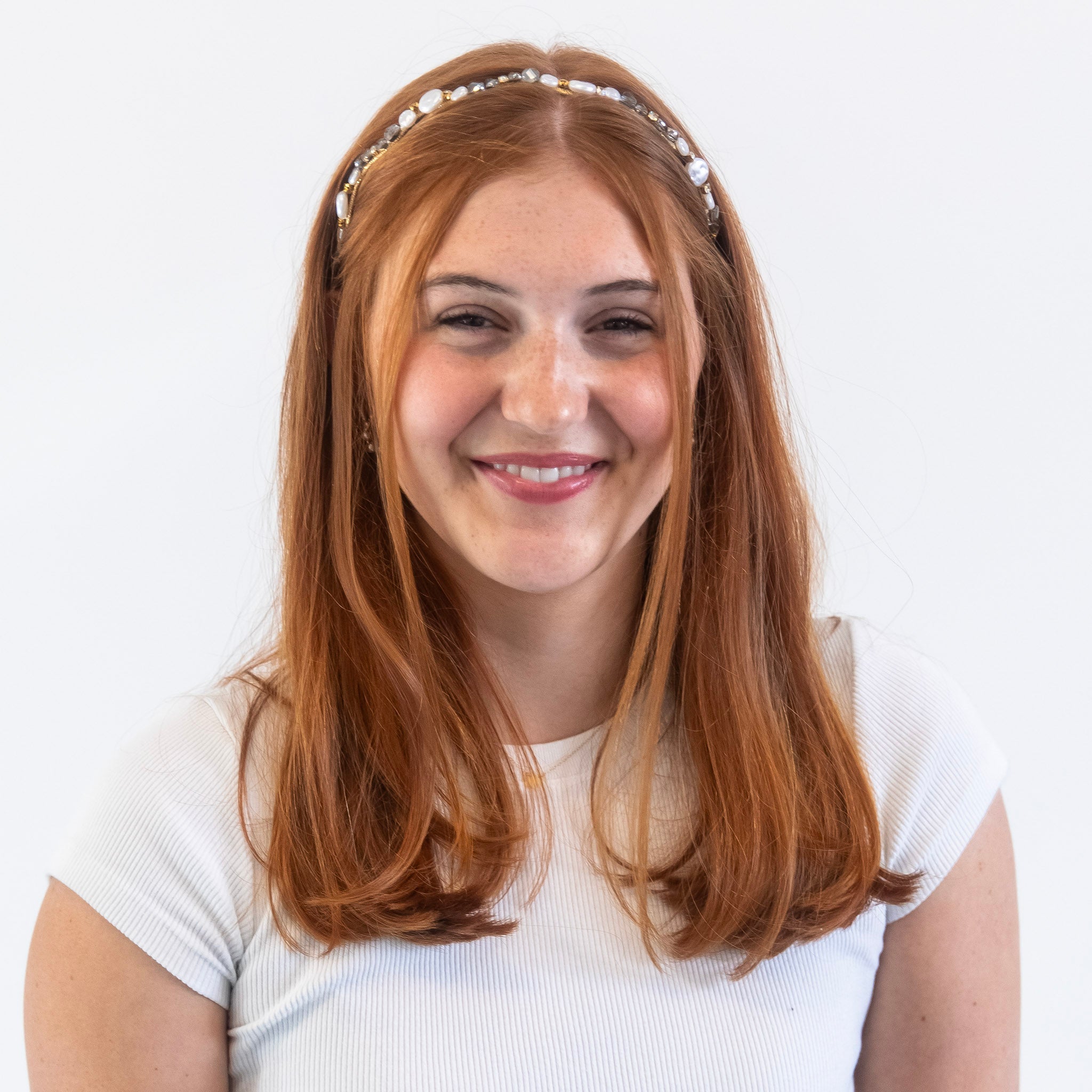 Wavy Oyster Pearl Headband - Grey {{variant_option_1}} {{variant_option_2}}