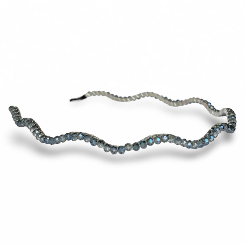 Wavy Beaded Headband - Ocean Blue {{variant_option_1}} {{variant_option_2}}