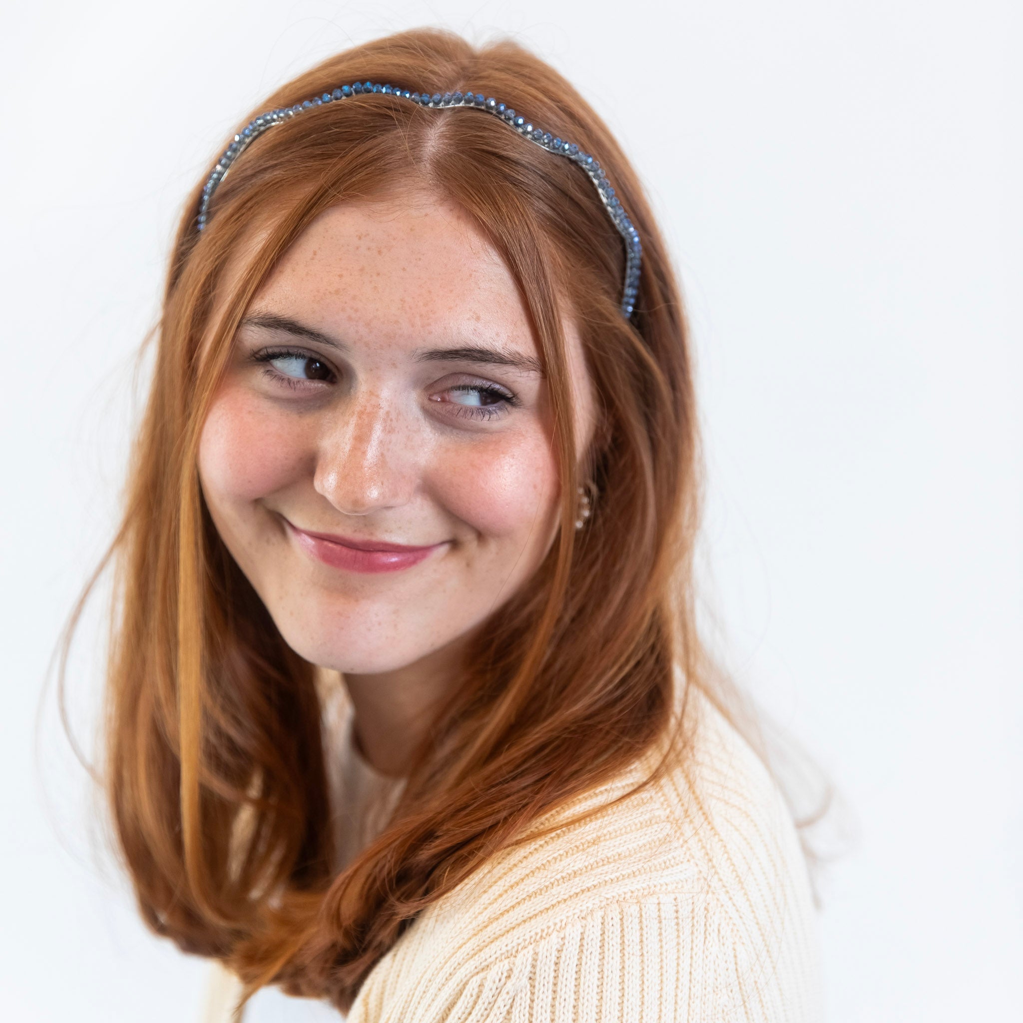 Wavy Beaded Headband - Ocean Blue {{variant_option_1}} {{variant_option_2}}