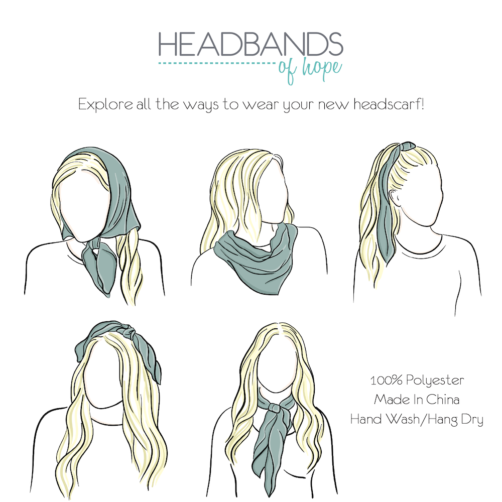 Satin Striped Headscarf - Brown