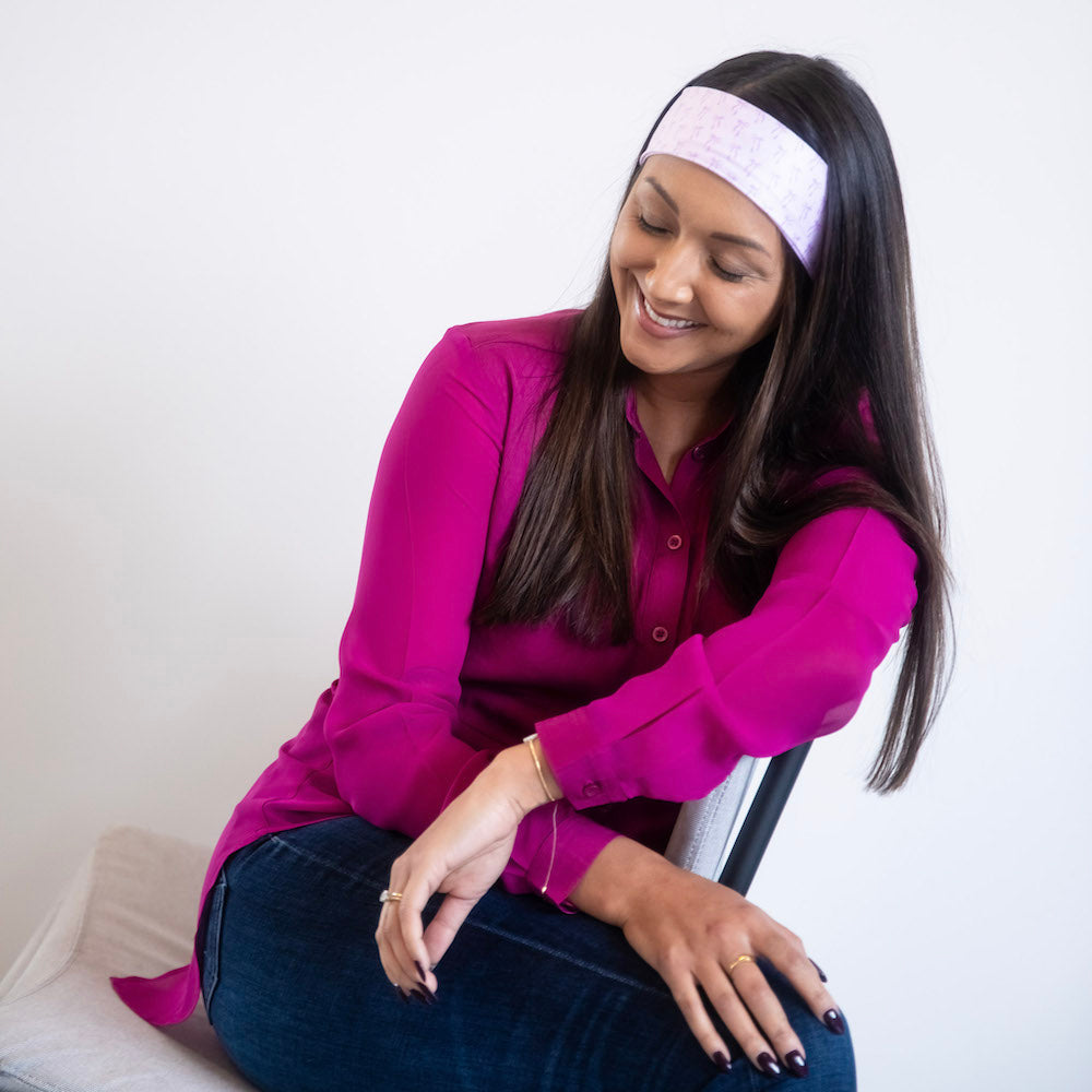 Luxe Bamboo Knotted Headband - Purple Bows