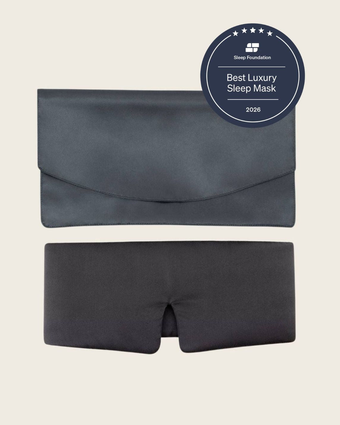 Weighted sleep mask in grey with pouch [44377020793051, 47185819435227]