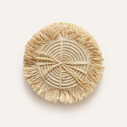 Raffia Fringe Set of 4 Coasters