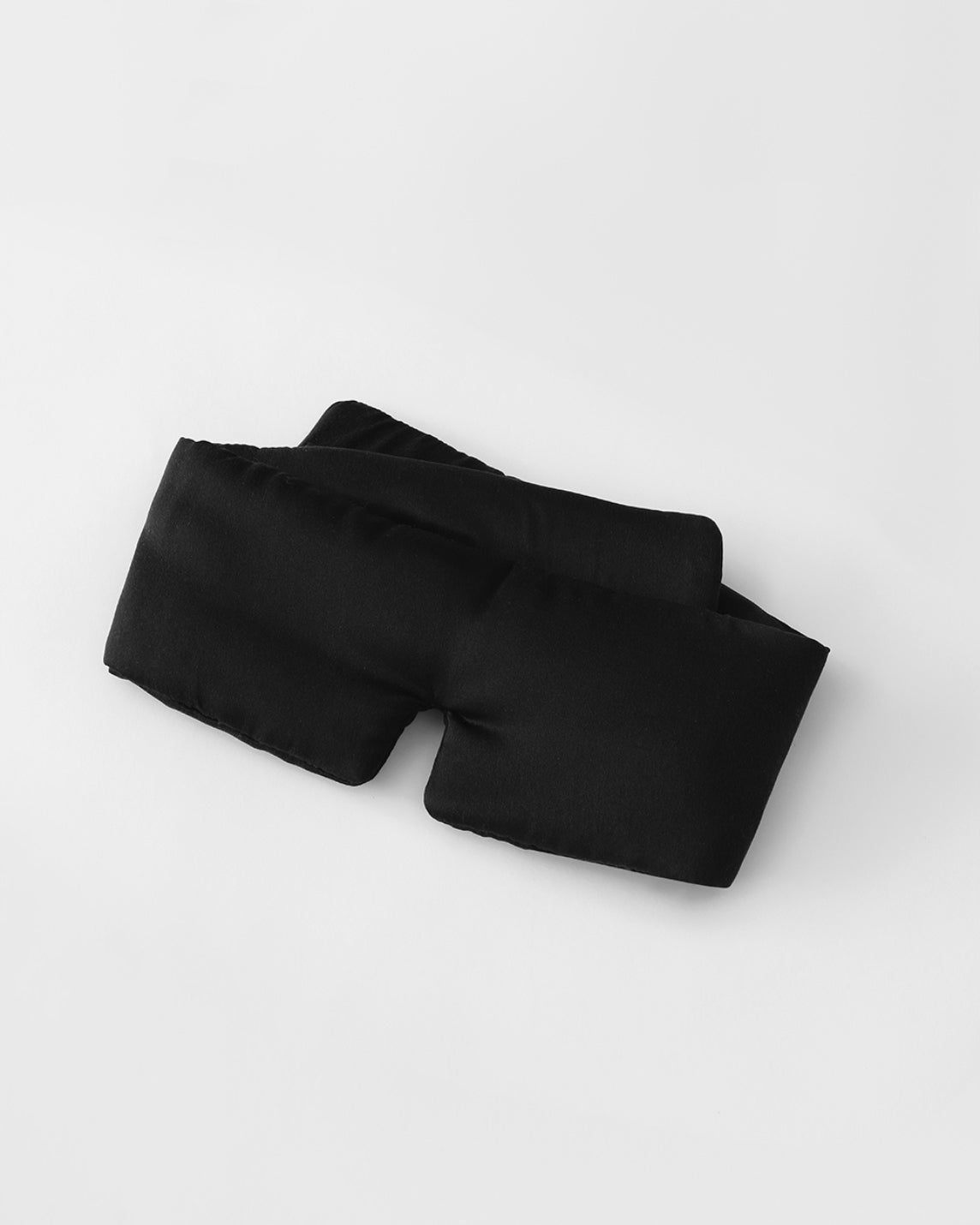 Black silk sleep mask folded [47849099002075]