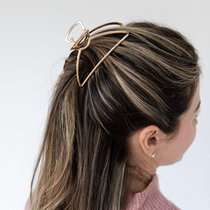 Medium Triangle Claw Clip – Gold Metal
