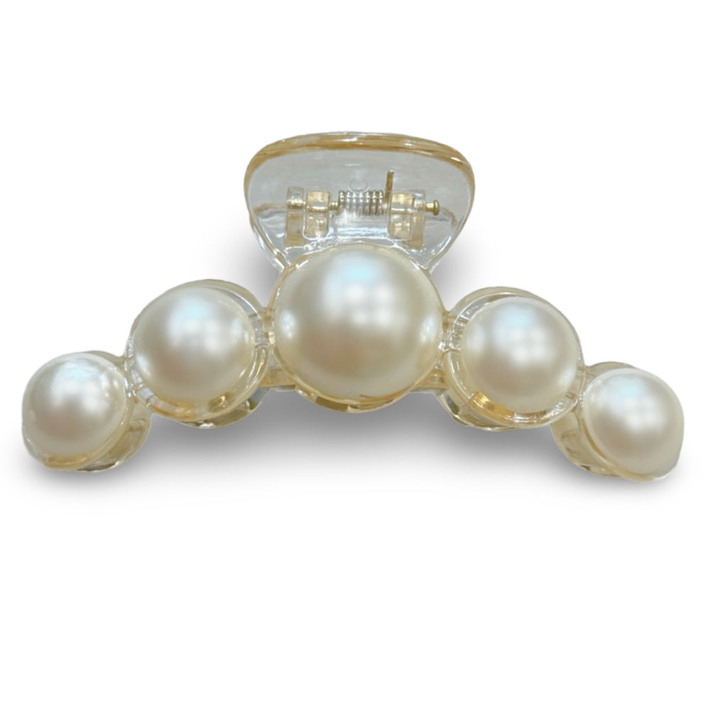 Medium Dots Clip - Pearl White