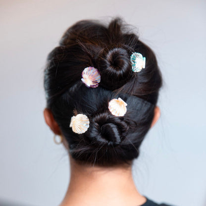 Mini Seashell Clip Set - Coral + Pink