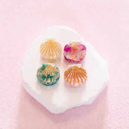 Mini Seashell Clip Set - Coral + Pink