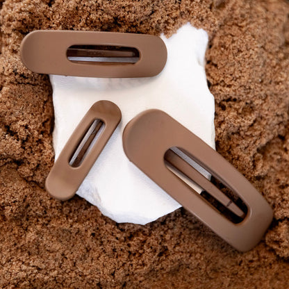 Mixed Size Flat Lay Clip Set - Camel