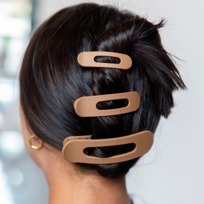 Mixed Size Flat Lay Clip Set - Camel