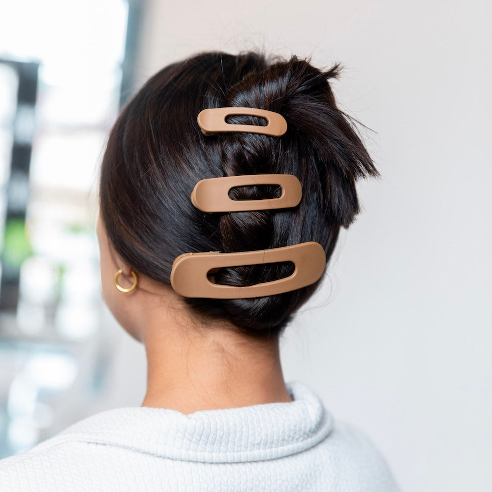 Mixed Size Flat Lay Clip Set - Camel