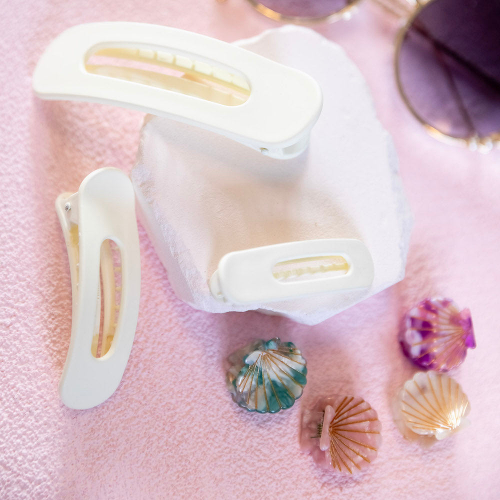 Mini Seashell Clip Set - Coral + Pink