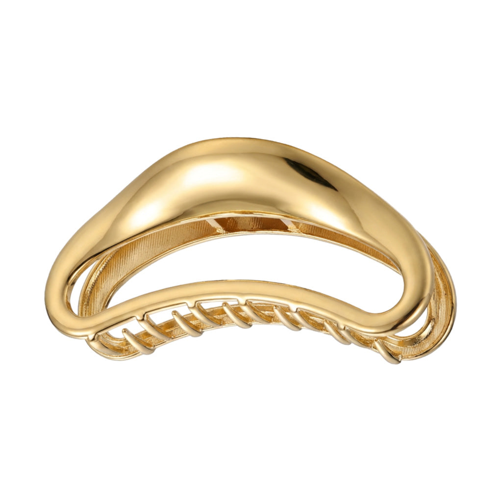 Large Crescent Metal Claw Clip - Gold