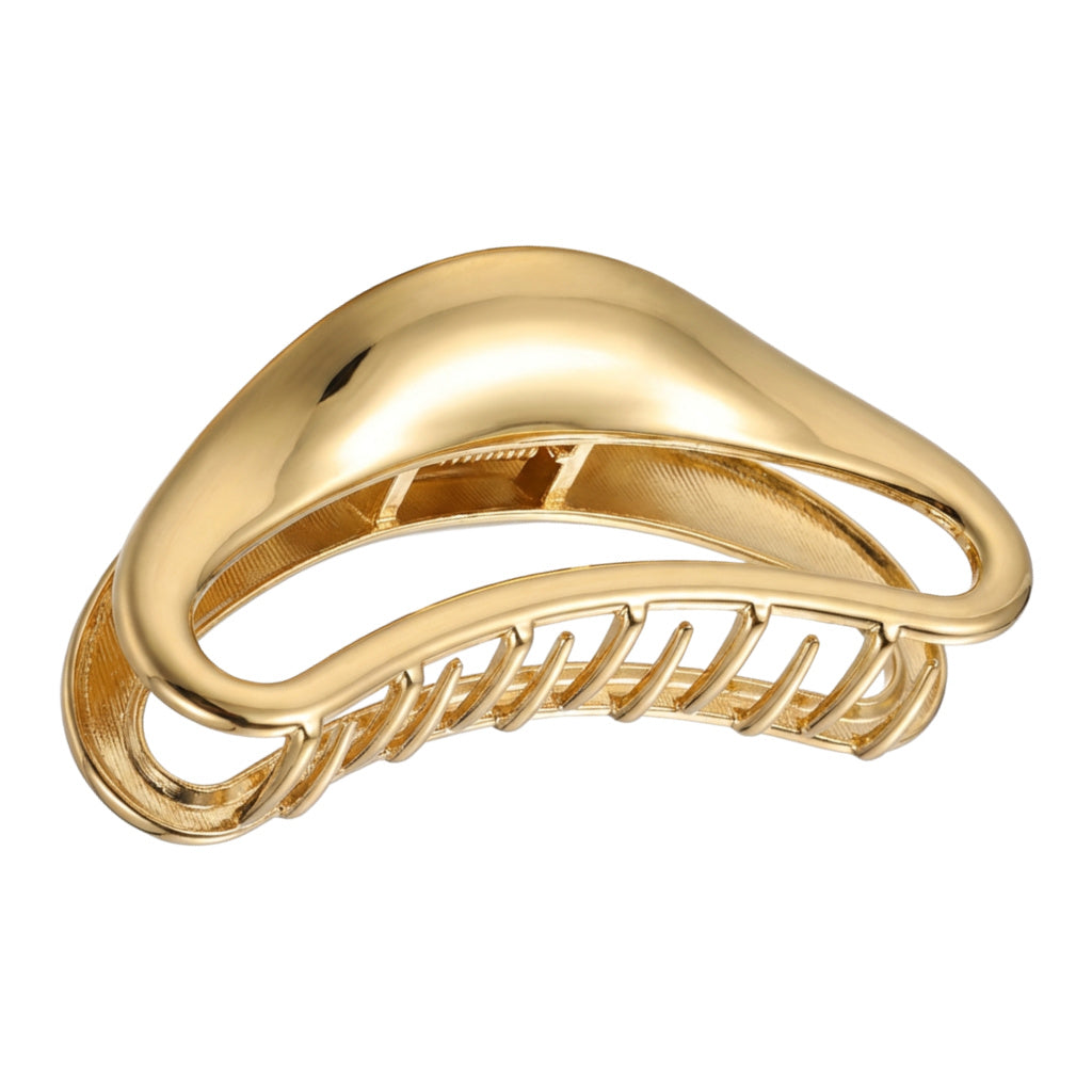 Large Crescent Metal Claw Clip - Gold