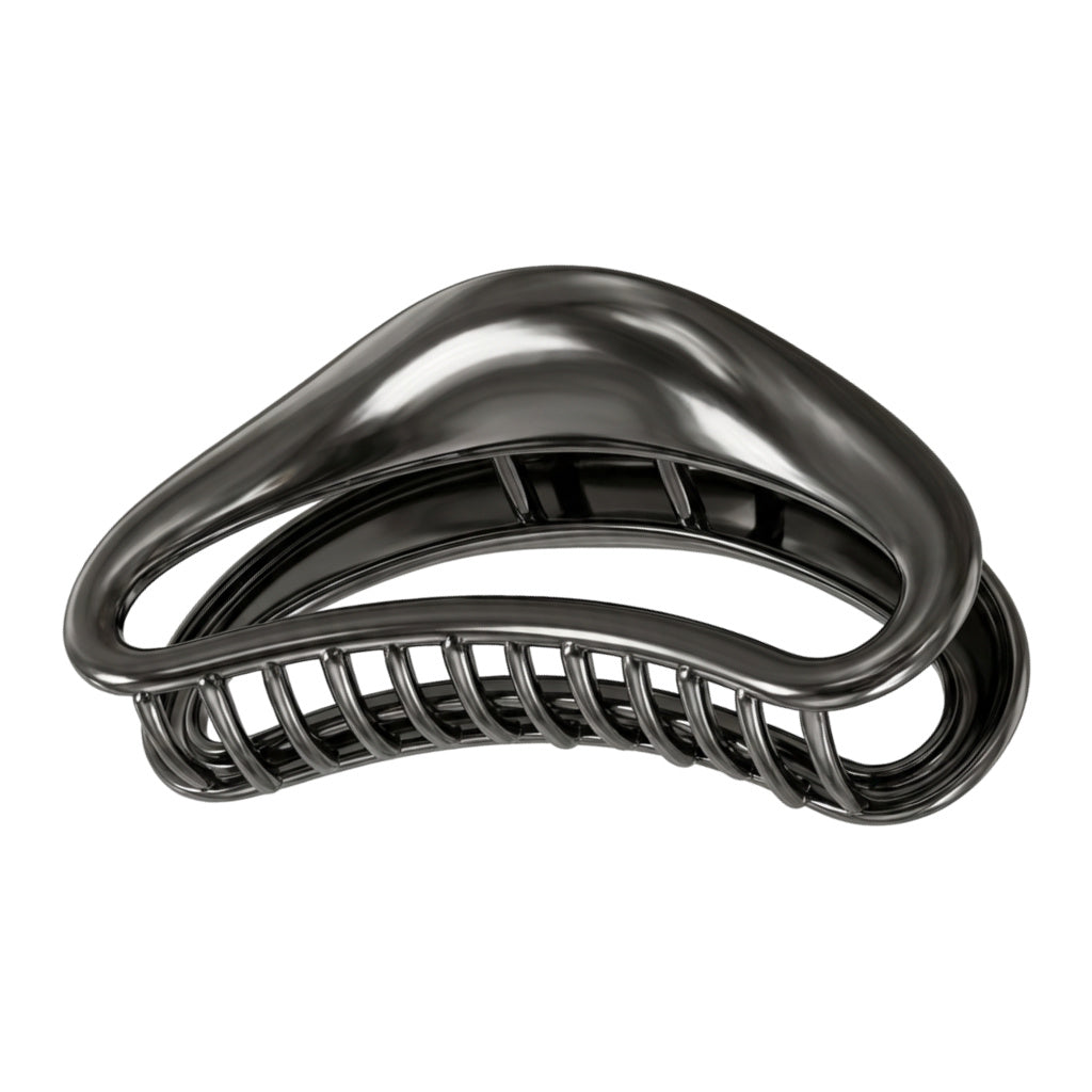 Large Crescent Metal Claw Clip - Black