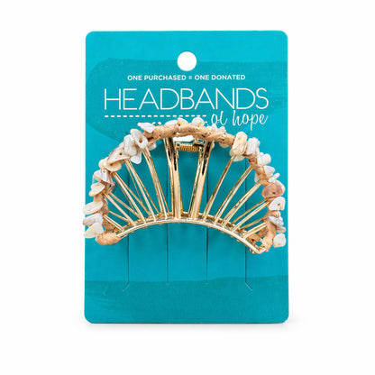 Raffia Seashell Hair Claw Clip - White