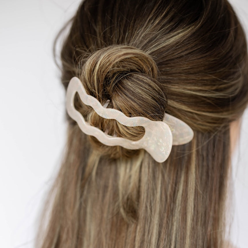 Abstract Hair Claw Clip - Pink + Orange