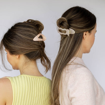 Abstract Hair Claw Clip - Pink + Orange