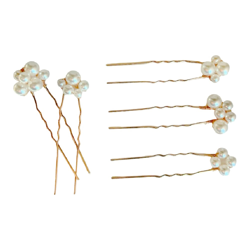 Pearl U Pins - White