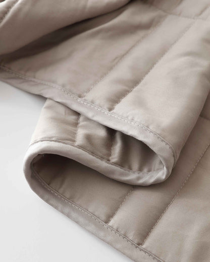 close-up shot of silver sage weighted blanket [42952280801499, 45574417842395, 43631556591835, 45574417973467, 43631556952283, 46452818477275, 43631557968091, 46452819034331, 47185819730139, 47185819828443, 47185819893979, 47185819959515]