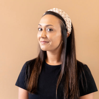 Blushing Braid Headband - Taupe