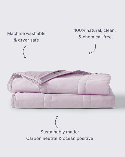 lavender weighted blanket folded on a white background [47867972059355, 47868894937307, 47868894970075, 47868895002843, 47868895035611, 47868895854811, 47868895887579, 47868895920347, 47879290454235, 47880476688603]