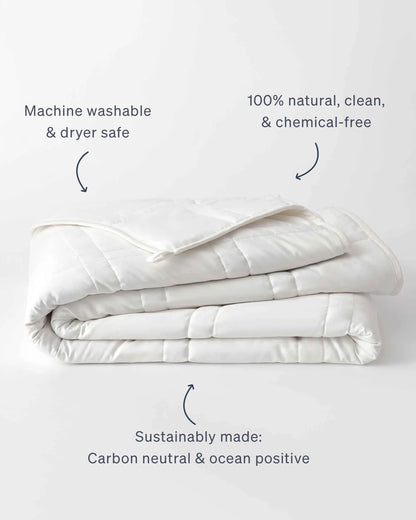 Folded white cotton weighted blanket [42934587621595, 42934587818203, 42934587850971]