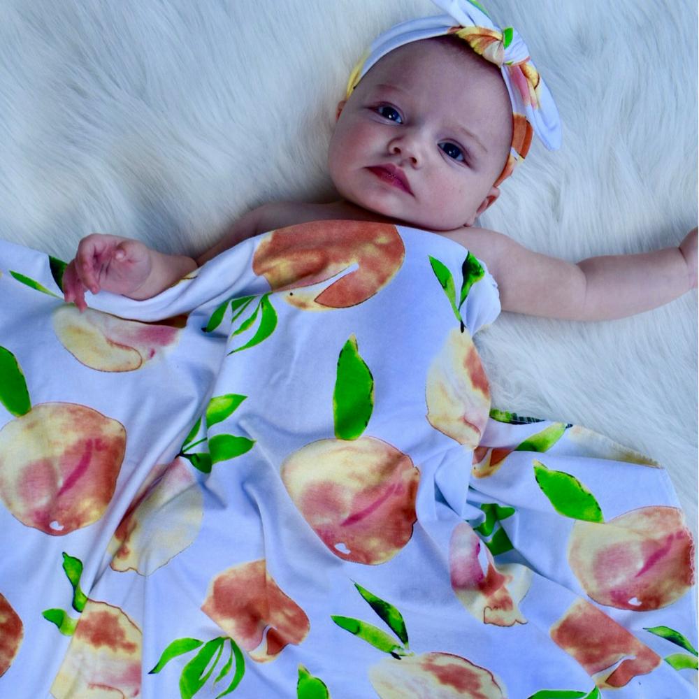 Sweet as a Peach Swaddle + Headband Set