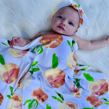 Sweet as a Peach Swaddle + Headband Set
