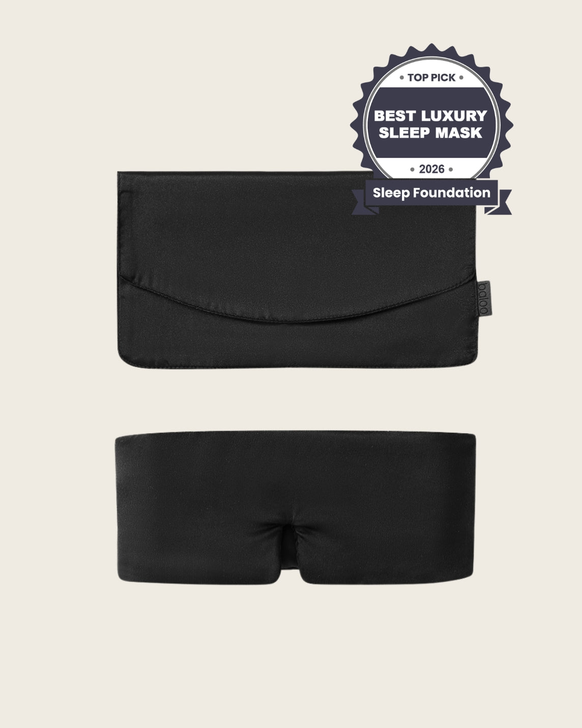 Black silk sleep mask and travel pouch [47849099002075]