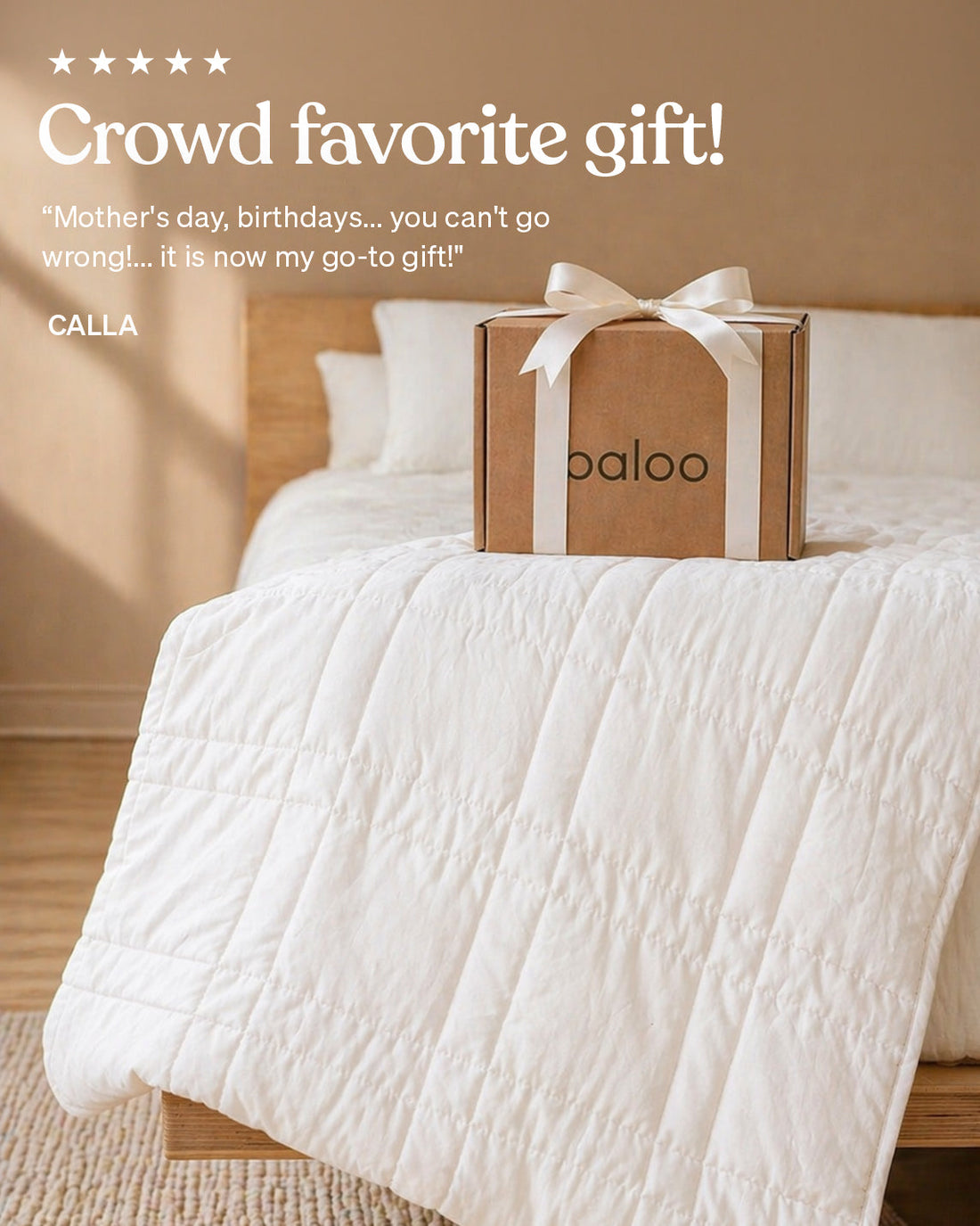 Baloo gift box on a bed with white bedding and a neutral-colored wall. 

[42934587621595, 42934587883739, 48114590777563, 48114638913755, 42934587621595,42934587818203, 42934587850971, 42934587883739,46063268298971, 46301204906203, 46063268331739, 46301204938971, 46063268364507, 46301204971739, 46063268397275, 46301204873435, 46063269150939, 46730786603227, 46730786635995,46730786668763, 46730786701531, 47868895068379, 47868895101147, 47868895133915]
