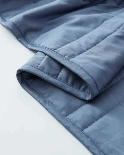 closeup photo of a dusk blue weighted blanket  [47867971928283, 47867972092123, 47867972190427, 47867972288731, 47868867838171, 47868894413019, 47868894445787, 47868894478555, 47868894511323, 47868895461595, 47868895494363, 47868895527131]